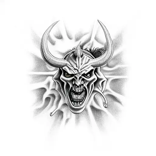 The devil hanged tattoo design idea