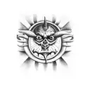 The devil hanged tattoo design idea