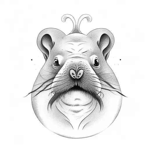 walrus with squirrel body tattoo design idea