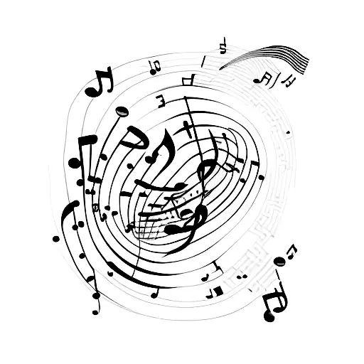 music, empathy, lines  tattoo design idea