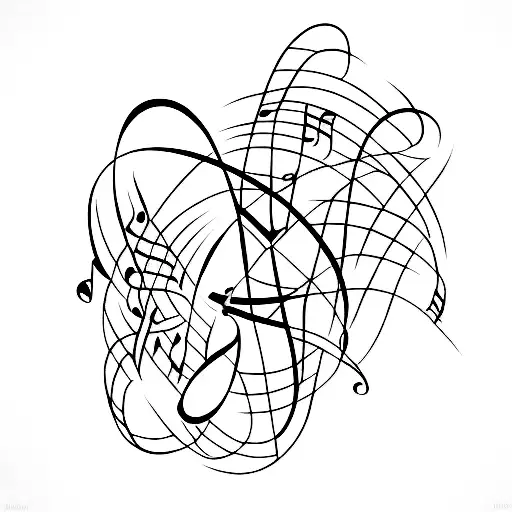 music, empathy, love tattoo design idea