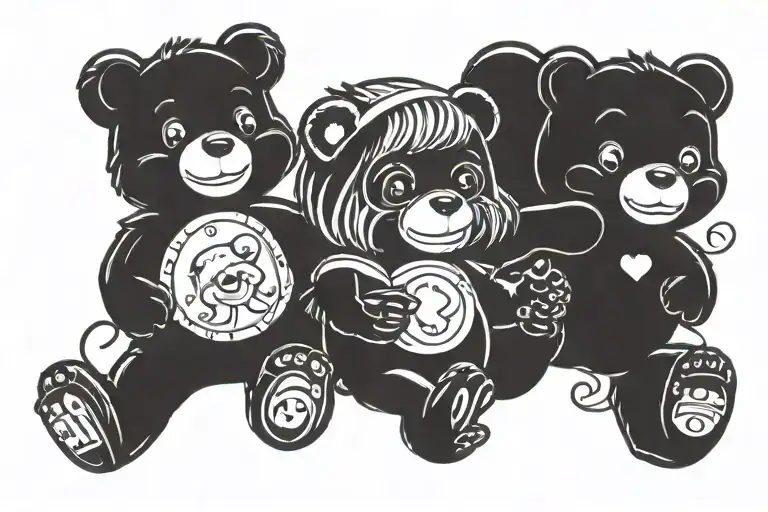 emo Care Bears  tattoo design idea