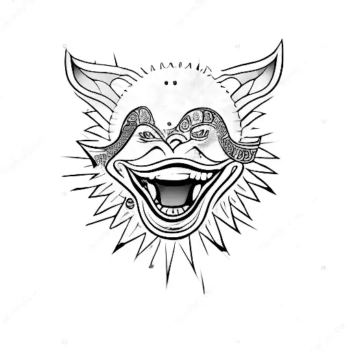 smile with symbol of money tattoo design idea