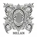 Letter AC Milan logo tattoo design idea
