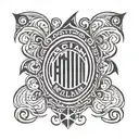 Letter AC Milan logo tattoo design idea