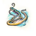 dagger with snake tattoo design idea