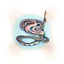 dagger with snake tattoo design idea