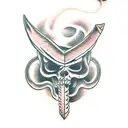 dagger with snake tattoo design idea