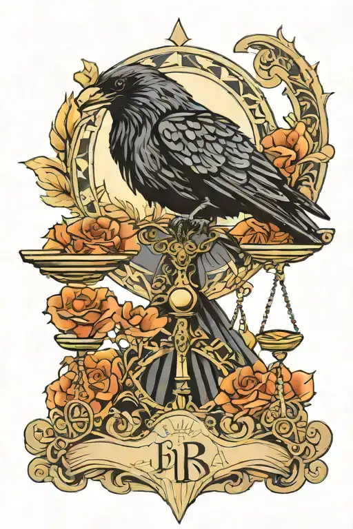 libra, raven, as above so below, Iraq tattoo design idea