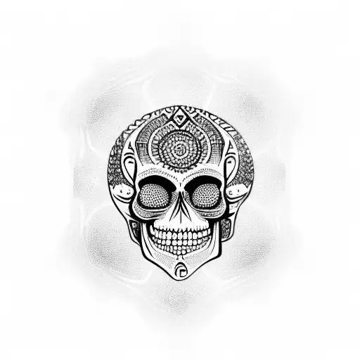 Mandala, skull tattoo design idea