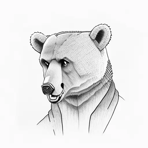 kanye west bear tattoo design idea
