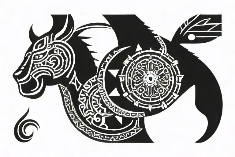 Aztec calendar tattoo design idea