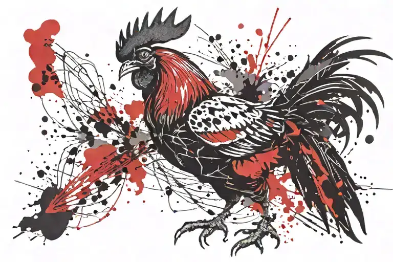 Rooster tattoo design idea