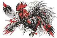 Rooster tattoo design idea