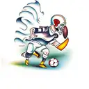 going football with my father tattoo design idea