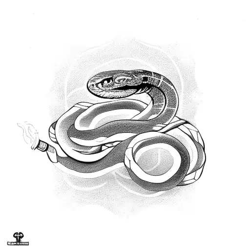 snake smoking tattoo design idea