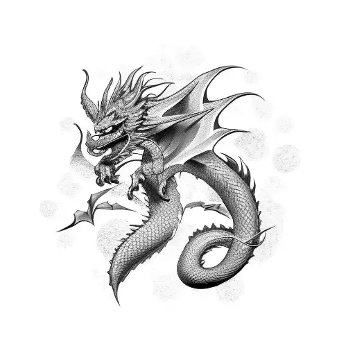 anime girl dragon tattoo design idea