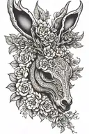 jackalope skull with flowers and mandalas e formas geometricas tattoo design idea