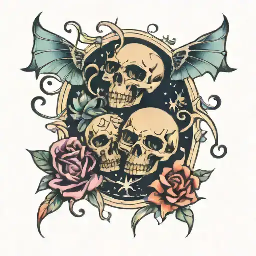 gemini and cancer sign incorporated tattoo design idea