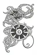 Gemini and cancer zodiac sign intertwined tattoo design idea