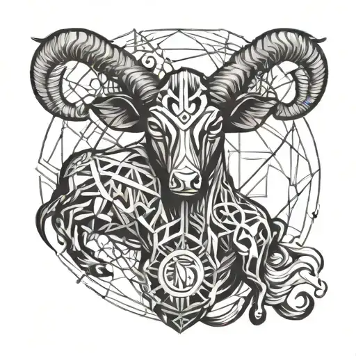 cusp of aries and taurus in fire tattoo design idea