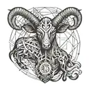cusp of aries and taurus in fire tattoo design idea