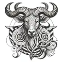cusp of aries and taurus in fire tattoo design idea