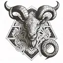 cusp of aries and taurus in fire tattoo design idea