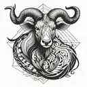 cusp of aries and taurus in fire tattoo design idea