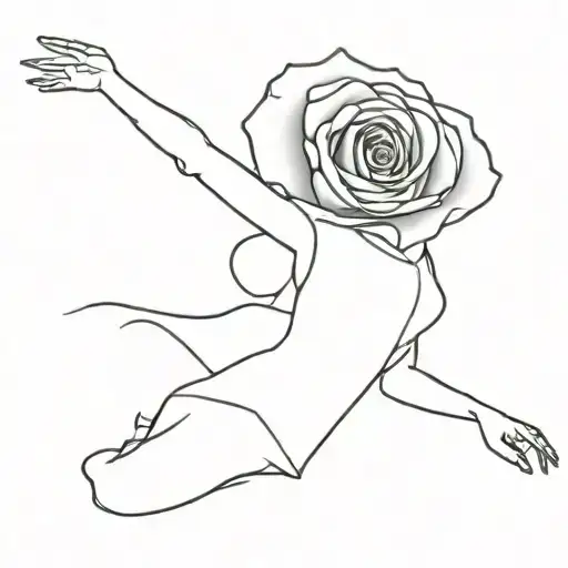 A flamenco dancer that when looked upside down looks like a rose tattoo design idea