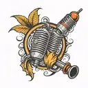 SOUND WAVES AND MIC tattoo design idea