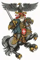 polish flag, polish eagle and polish knight tattoo design idea