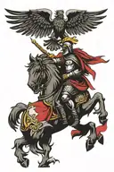 polish flag, polish eagle and polish knight tattoo design idea