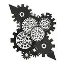 Analog Clock gears forming tattoo design idea