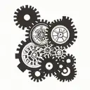 Analog Clock gears forming tattoo design idea