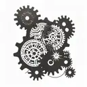 Analog Clock gears forming tattoo design idea