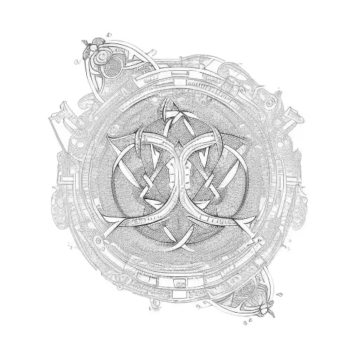 round raven celtic knot tattoo design idea