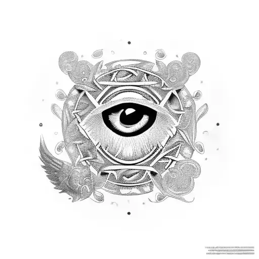 round raven celtic knot tattoo design idea