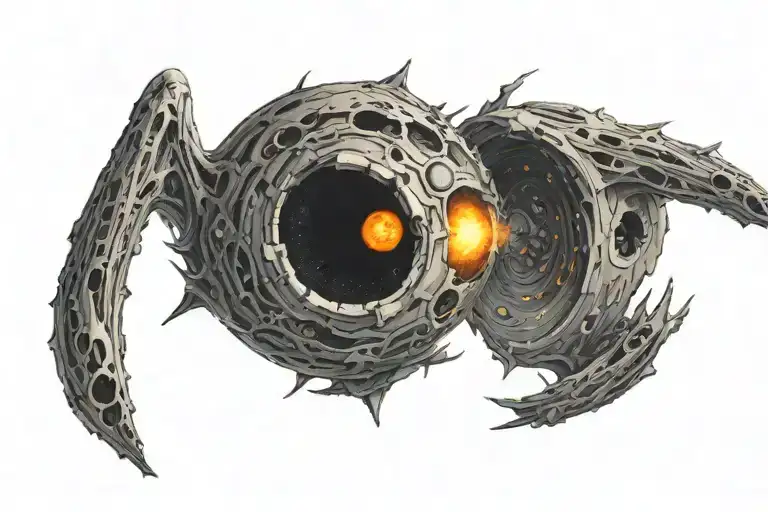 black hole and the 4th dim Illuminated tattoo design idea