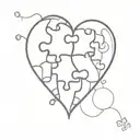 HEART-SHAPED PUZZLE PIECE FOR COUPLES tattoo design idea