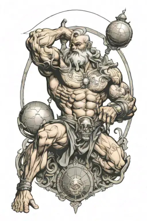 titan atlas holding the world tattoo design idea