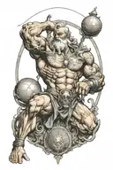 titan atlas holding the world tattoo design idea