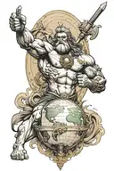 titan atlas holding the world tattoo design idea