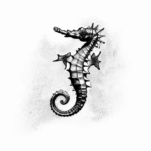  seahorse seabed  tattoo design idea