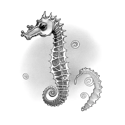  seahorse seabed  tattoo design idea