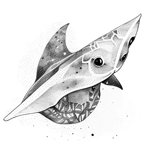 water color manta ray tattoo design idea