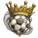 soccer ball with crown tattoo design idea