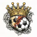 soccer ball with crown tattoo design idea