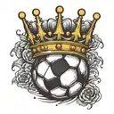 soccer ball with crown tattoo design idea