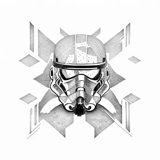 starwars, sleeve, dotwork, geometric tattoo design idea
